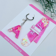 Load image into Gallery viewer, Custom Bookmark &amp; Keychain with Flakes
