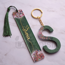 Load image into Gallery viewer, Custom Set of bookmark &amp; keychain glass gravel,
