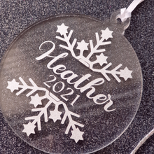 Load image into Gallery viewer, Personalized Acrylic Flake Ornament
